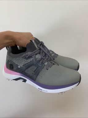 FootJoy Women's HyperFlex 98168 Medium Golf Shoes Gray/Pink Waterproof - Size 9
